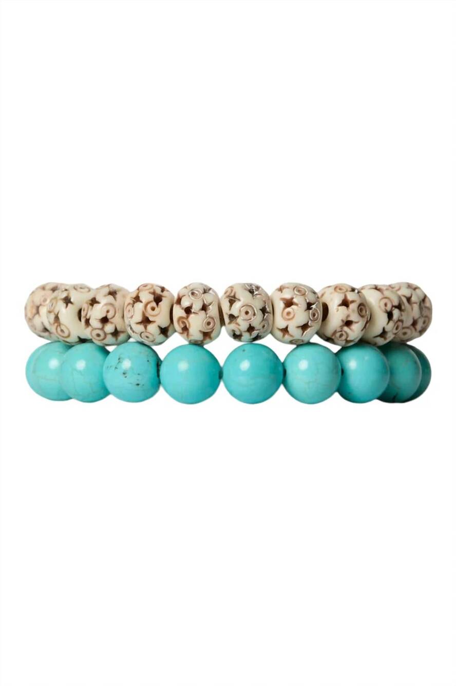 NEW CHAN LUU women's lana bracelet set in turqoise